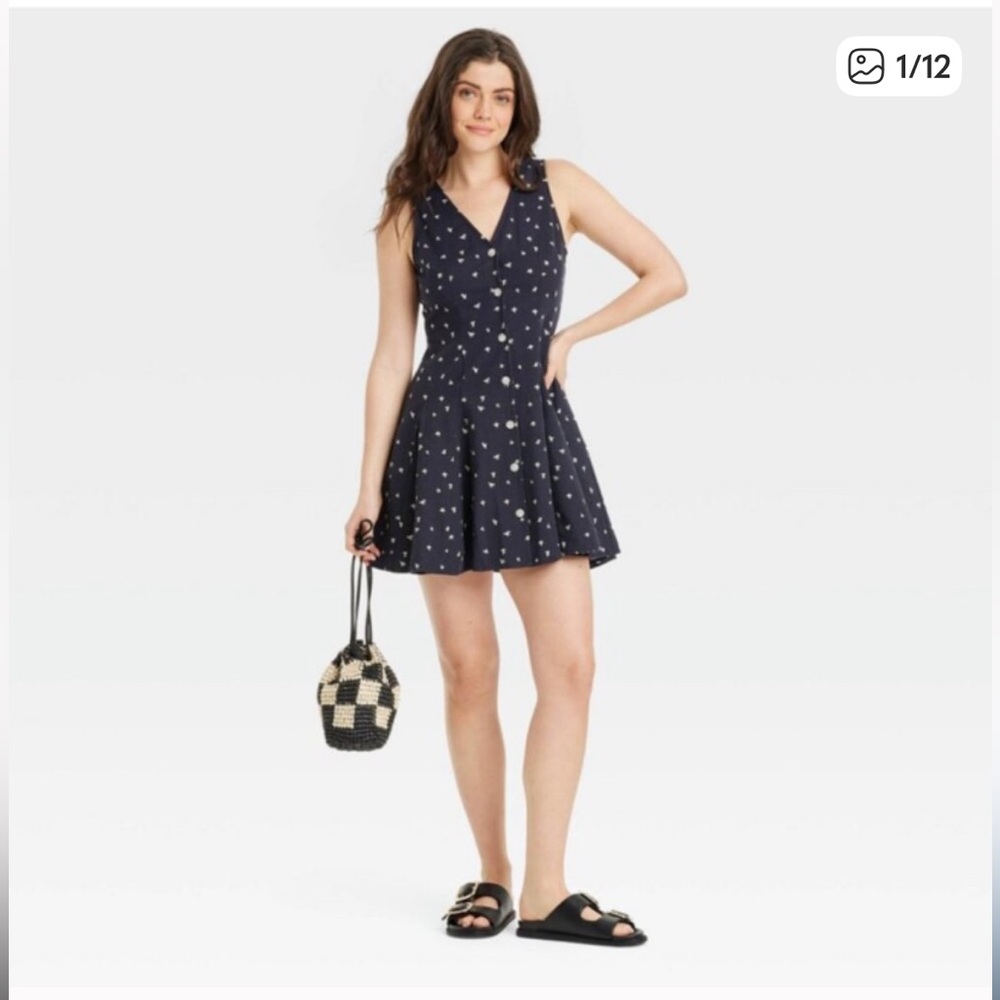 NWT Godet Mini A-Line Dress Pockets